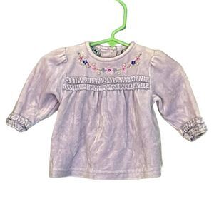 Kids Play | Purple Velour Long Sleeve Infant Girls Shirt Top